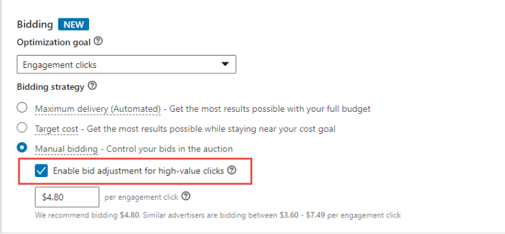 LinkedIn广告开户——手动出价