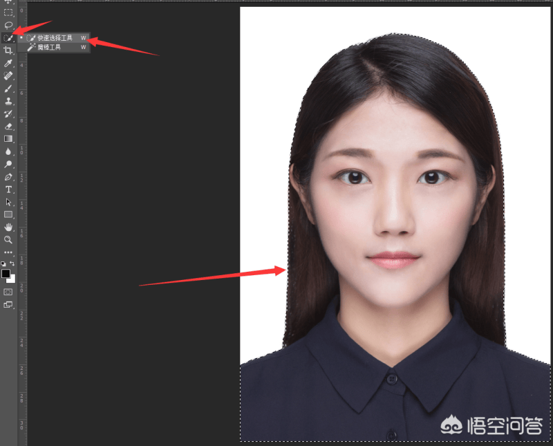 ps白底换蓝底步骤(证件照换背景颜色教学)