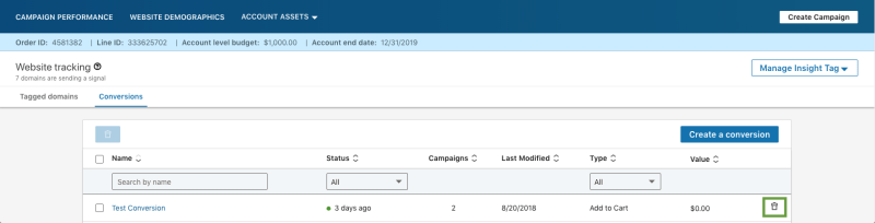 领英广告推广——领英转化窗口、查看和管理领英转化