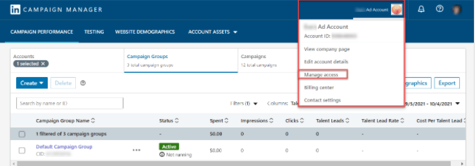 LinkedIn广告代理——从广告账号中删除用户