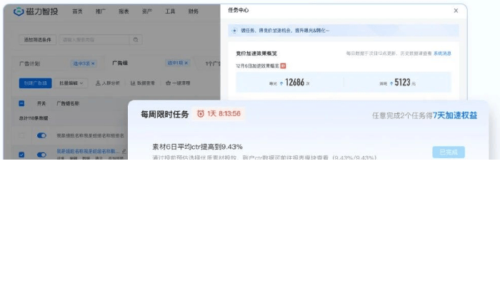 【拿量助手】为投手提供账户定制化任务及激励机制！ | 快手广告开户