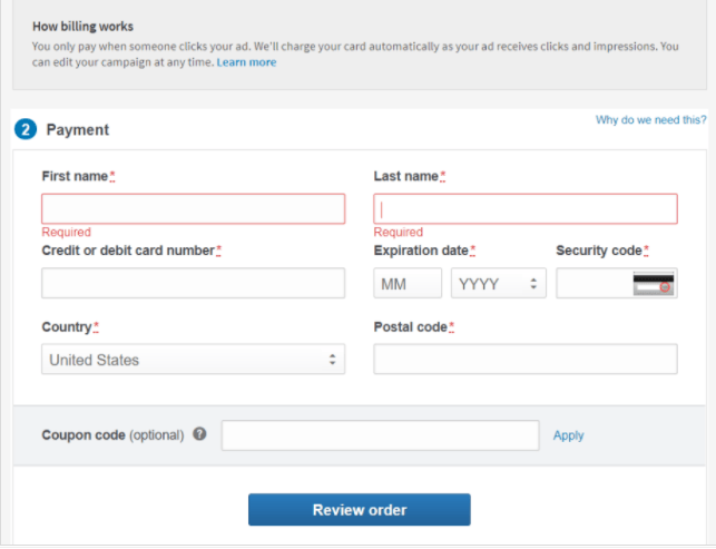 领英广告投放——优惠码和广告抵用金额
