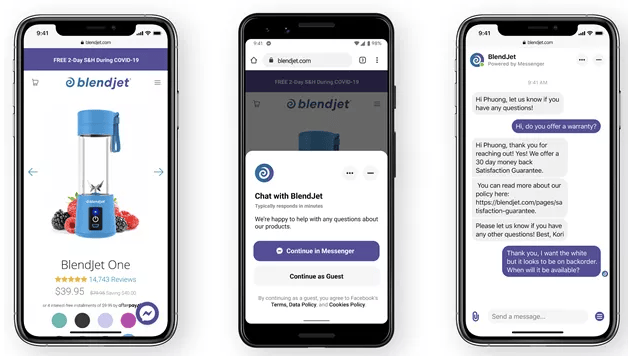 Facebook广告投放:加强版 Messenger 聊天插件让企业接触到更多客户