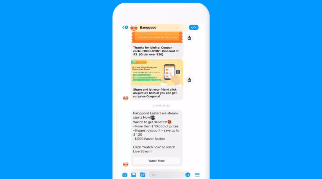 Banggood 通过 Messenger 和 Facebook Live 吸引客户并提升销量