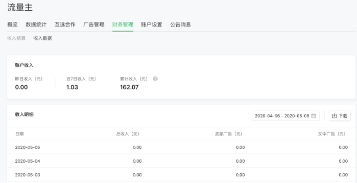微信推广：数据统计
